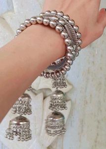 Silver Jhumka Bangle Set