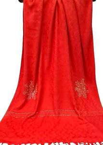 Red Stole with Swarovski Work