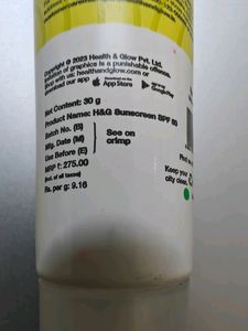 Health &amp; Glow Sunscreen SPF 50
