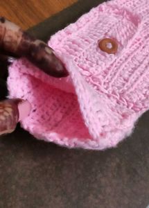 Handmade Crocheted Pink Pouch