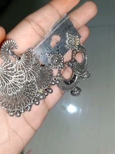 Silver Jhumka Earrings