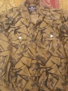 Abstract Print Button-Down Shirt New