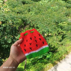 Watermelon Crochet Pouch