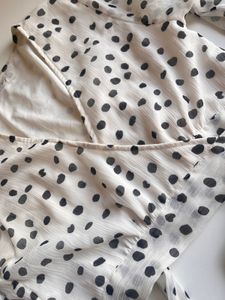 White Polka Dot Top