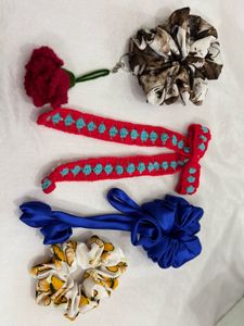 Hair Accessory Set and crochet keychain