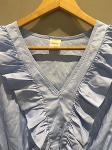 Ruffled Light Blue Top