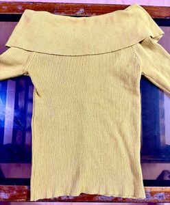 Mustard Yellow Ribbed Knit