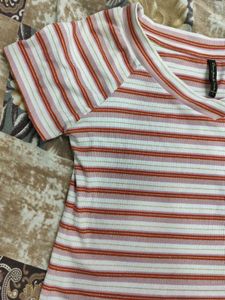 Striped V-Neck Tee