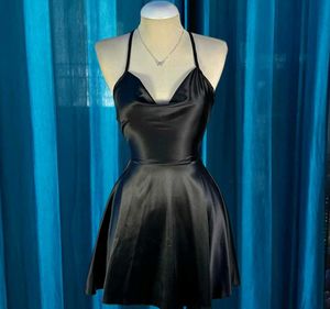 Black Satin Short Frock