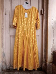 Elegant Yellow Ethnic Anarkali Kurta