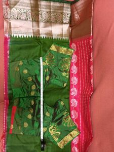BrandNewElegant RedSilkSaree -WithBlouse+ExtraBlou