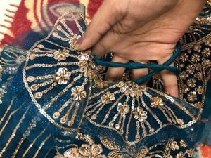 Peacock Blue Elegant Lehenga Choli With Dupatta