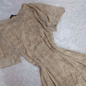 Pastel Beige Color Flory Dress
