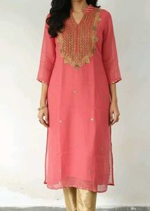Pink Embroidered Kurta 💗
