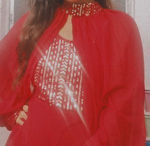 Embellished Sequined Georgette Maxi Ethnic Dress