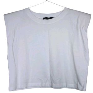Forever 21 White Arched Tee