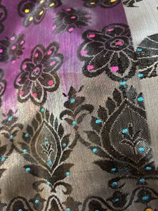 Silk black and Gray Saree