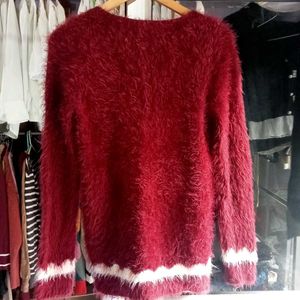 Fuzzy Maroon Sweater