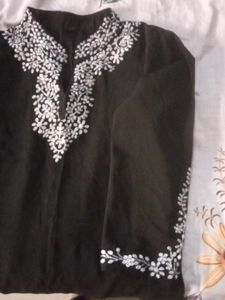 Embroidered Black Kurta