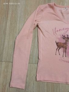 Cute Deer Print Long Sleeve Top