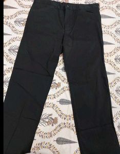 Black Cotton Stretch Pants