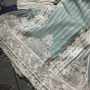 Organza Fabric Unstitched Pakistani Suit