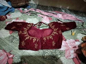 Maroon Velvet Lehenga Choli