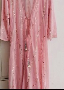 Pink Embellished Long Shrug