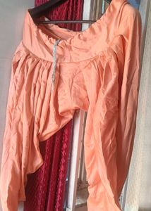 Peach Embroidered Kurti Shalwar