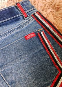 Denim Side Stripe Shorts