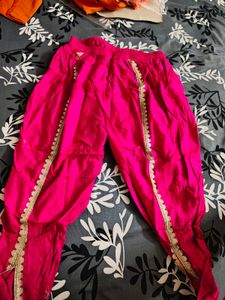 Pink Embroidered Dhoti Pant Set