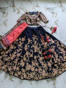 Blue Bridal Lehenga