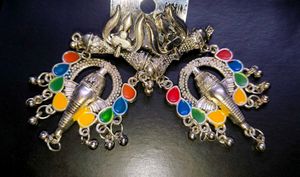 Ganesha or Elephant Earrings Oxidized Multi Colour