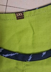 xxl size Stylish Green Printed Dress