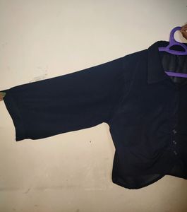 Navy Blue Crop Top