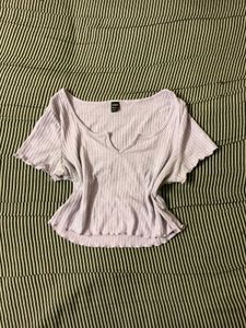 Shein Lavender Ribbed Crop Top