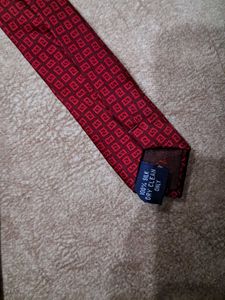 Burgundy Patterned Pure Silk Tie