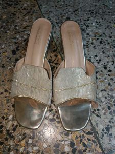 Gold Heeled Mules