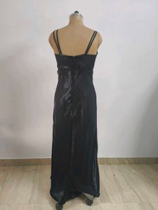 Sleek Black Cowl Neck Slip Dress