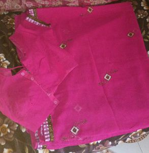 Pink Saree & Blouse Set