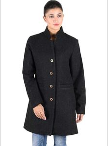 Minimalist Charcoal Gray Button-Up Coat