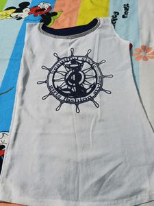White And Neavy Blue Colour Top For Women.
