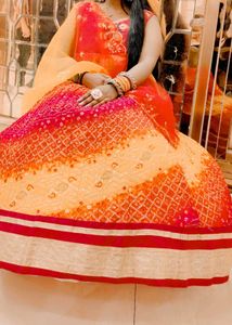 Bandhni Pink Lehenga