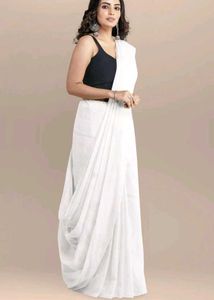 Elegant White Saree