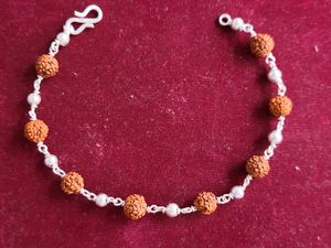 Silver Rudraksh Trendy Rakhi / Bracelet