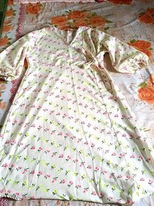 Floral Print Wrap Dress With Dupatta
