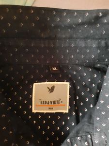 Dark Navy Blue White Dotted Shirt - XL