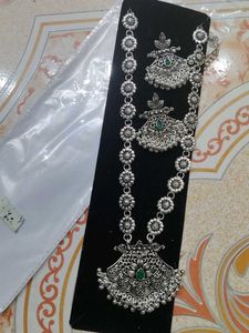 Oxidized Silver Necklace & Earring Set