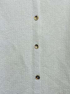 White Ruffle Trim Top