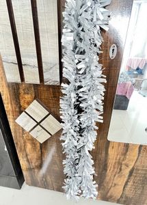 Silver Tinsel Garland For Christmas Decorations